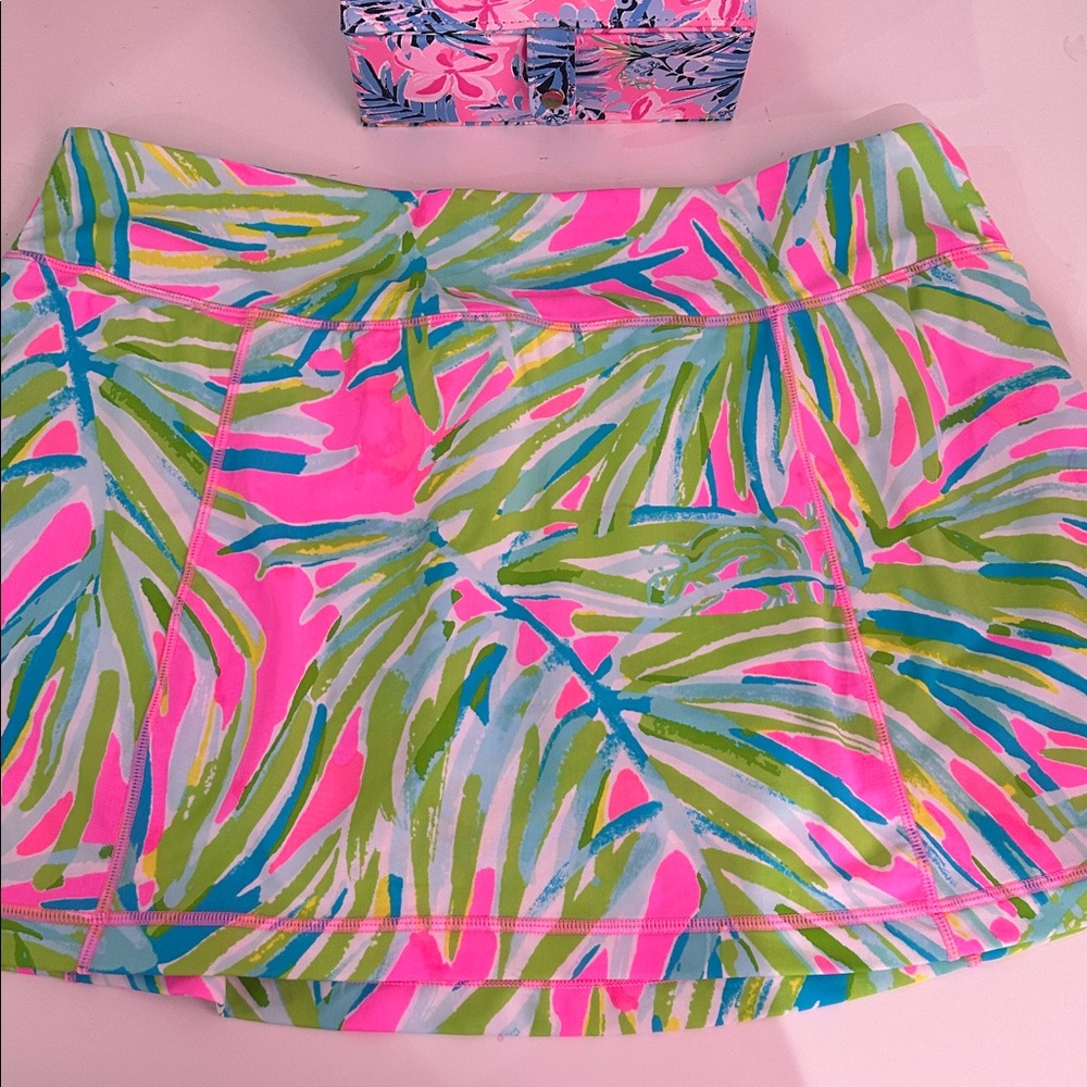 Lilly Pulitzer Luxletic Skirt with Gold Accents